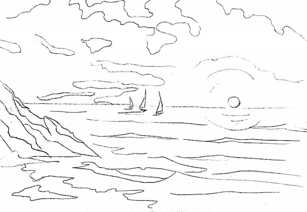 A fascinating seascape coloring book