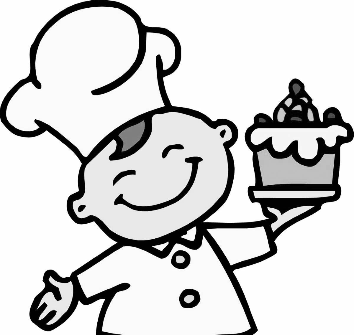 Coloring page holiday confectioner