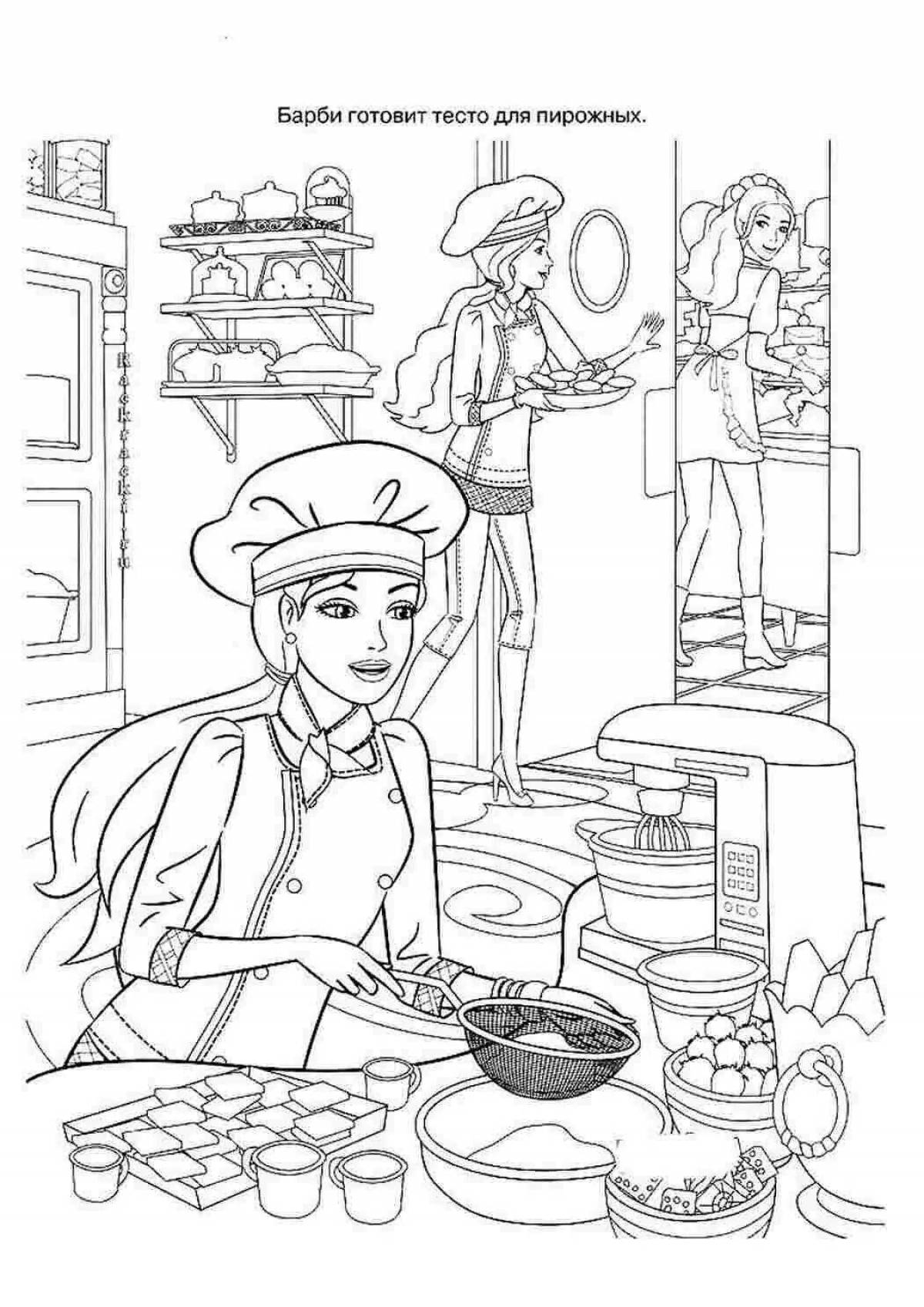 Coloring page playful confectioner