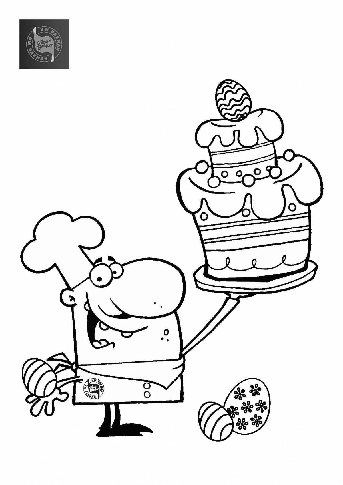 Coloring pages pastry chef
