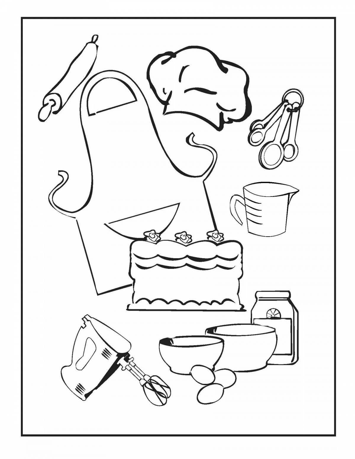 Pastry chef coloring page