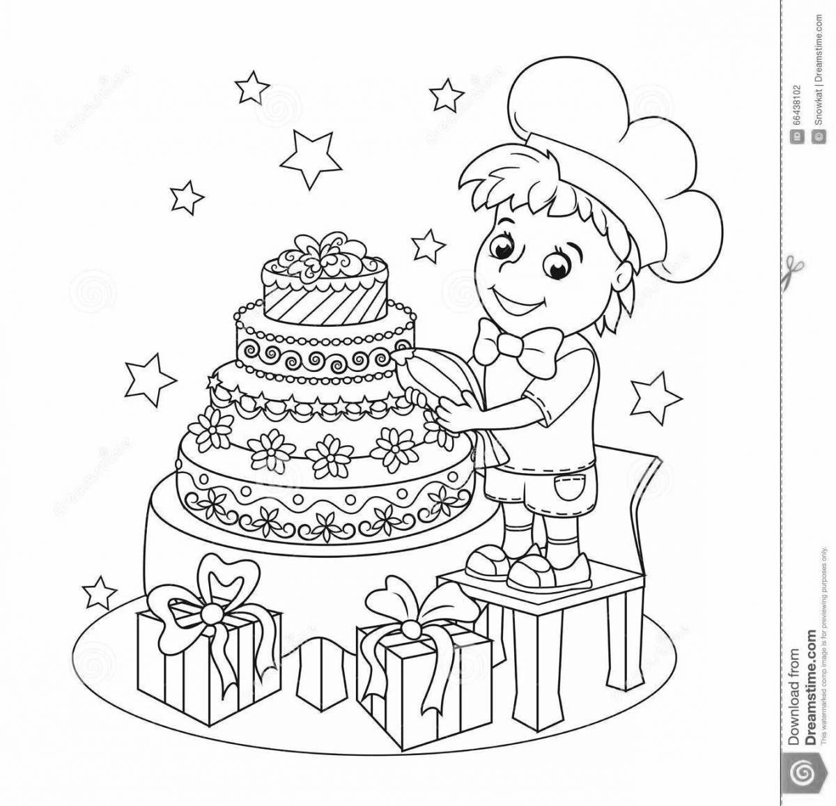 Color-wild pastry chef coloring page