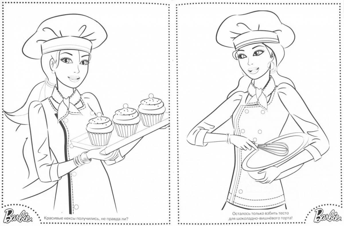 Color-magic chef pastry coloring page