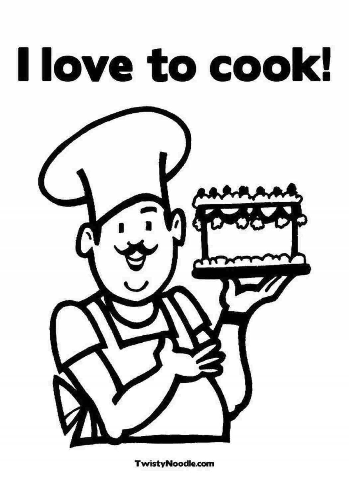 Pastry Chef color playful coloring page