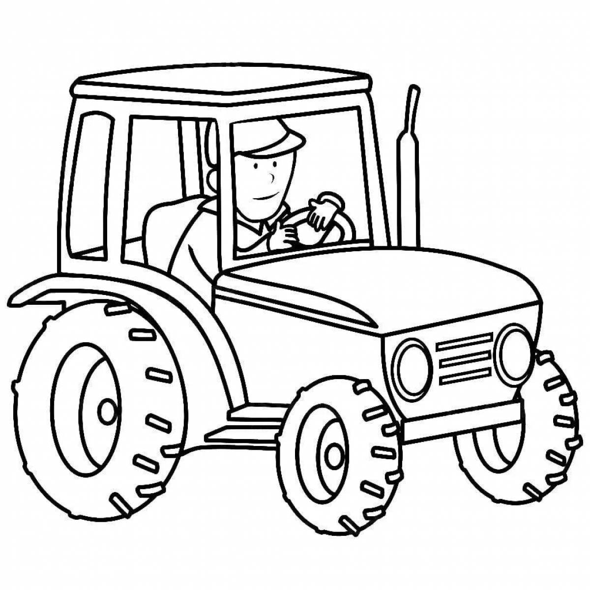 Blessed tractor coloring page