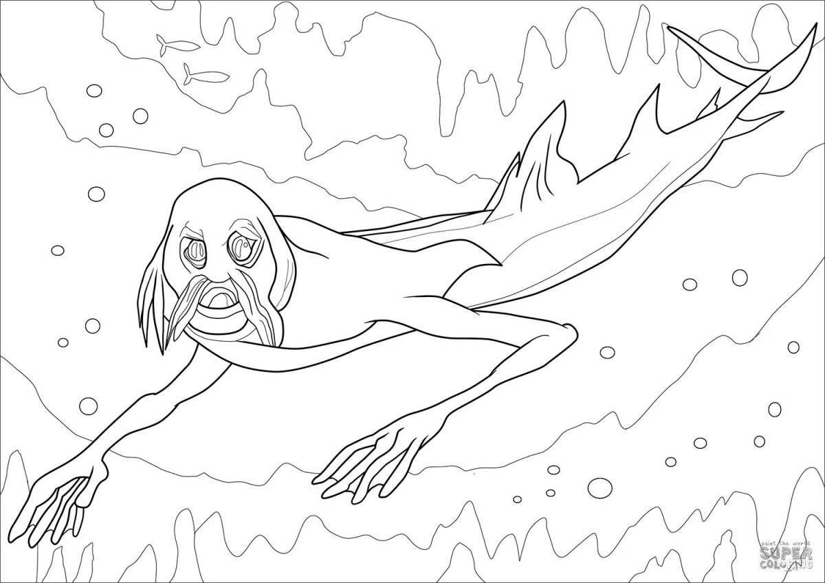 Раскраска «игривые подводные монстры»