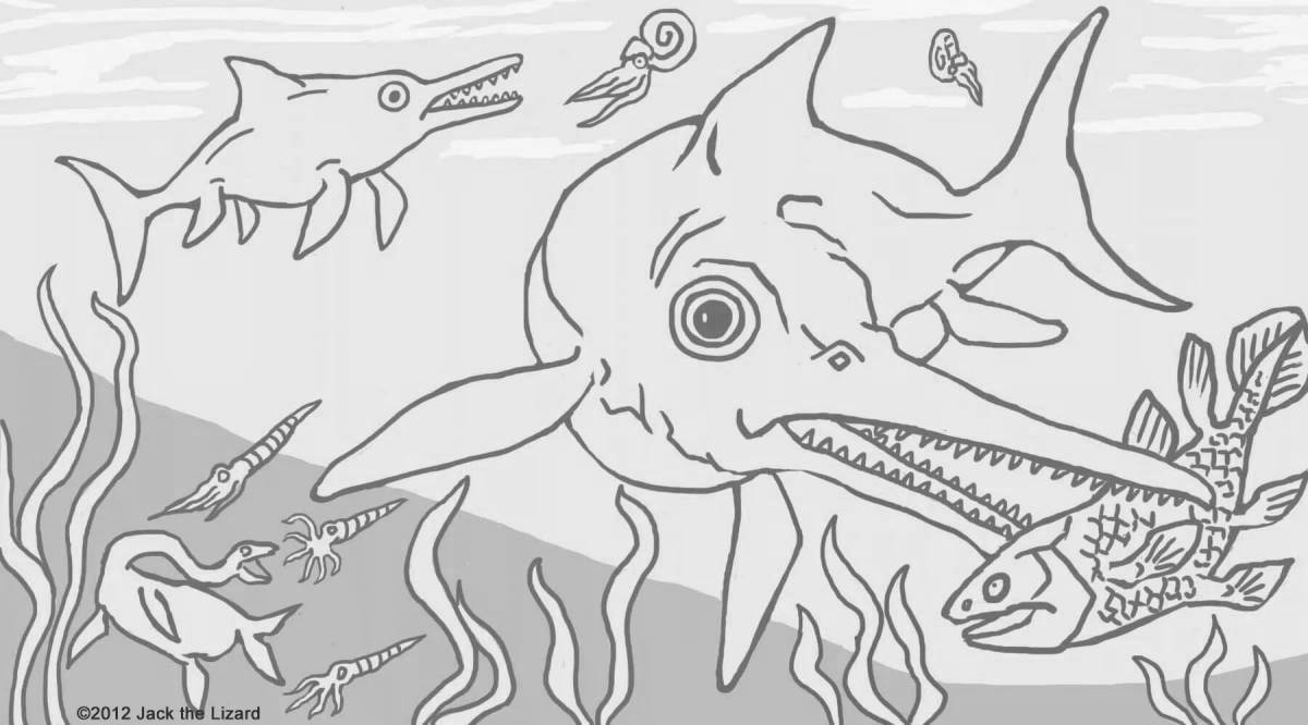 Раскраска экзотические подводные монстры