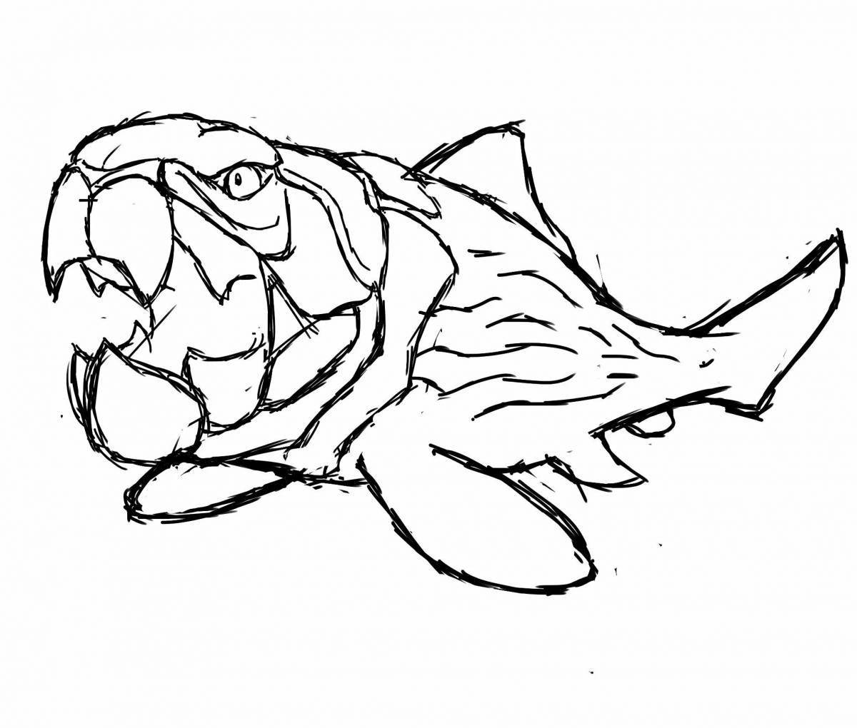 Glorious underwater monsters coloring page