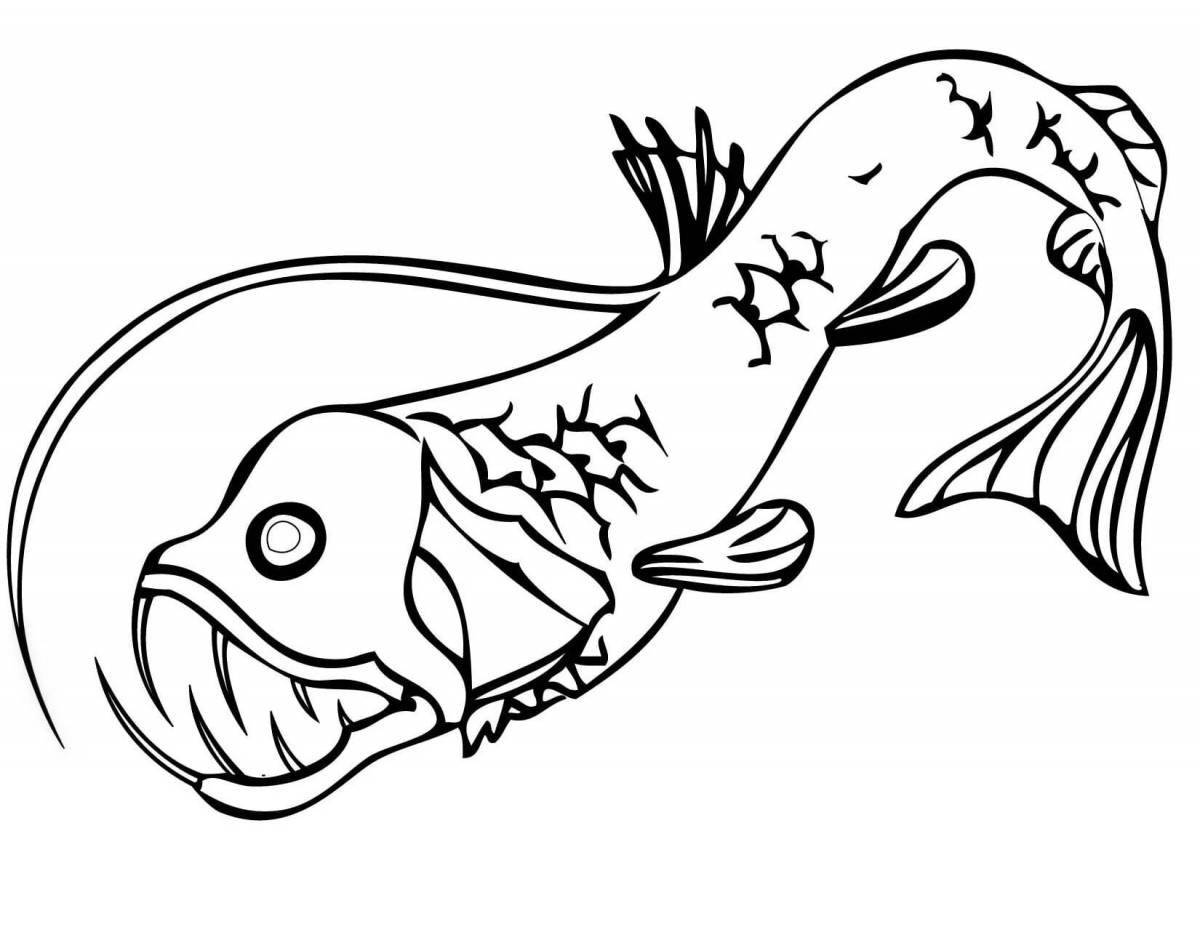 Coloring page incredible underwater monsters