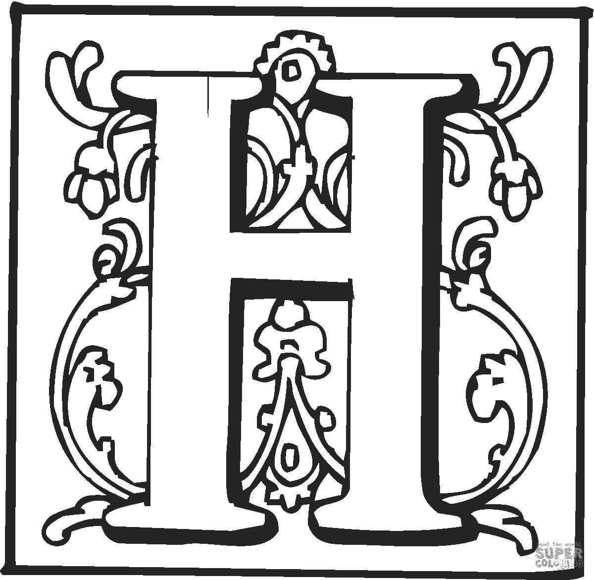 Joyful coloring initial letter slavic