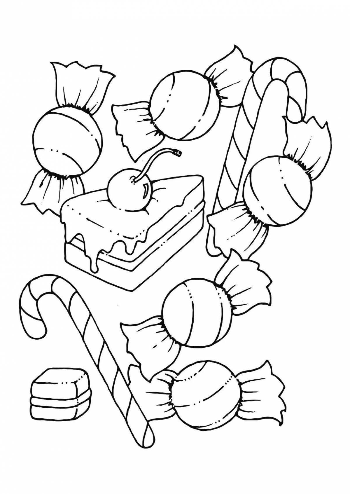 Coloring page adorable candy figurine