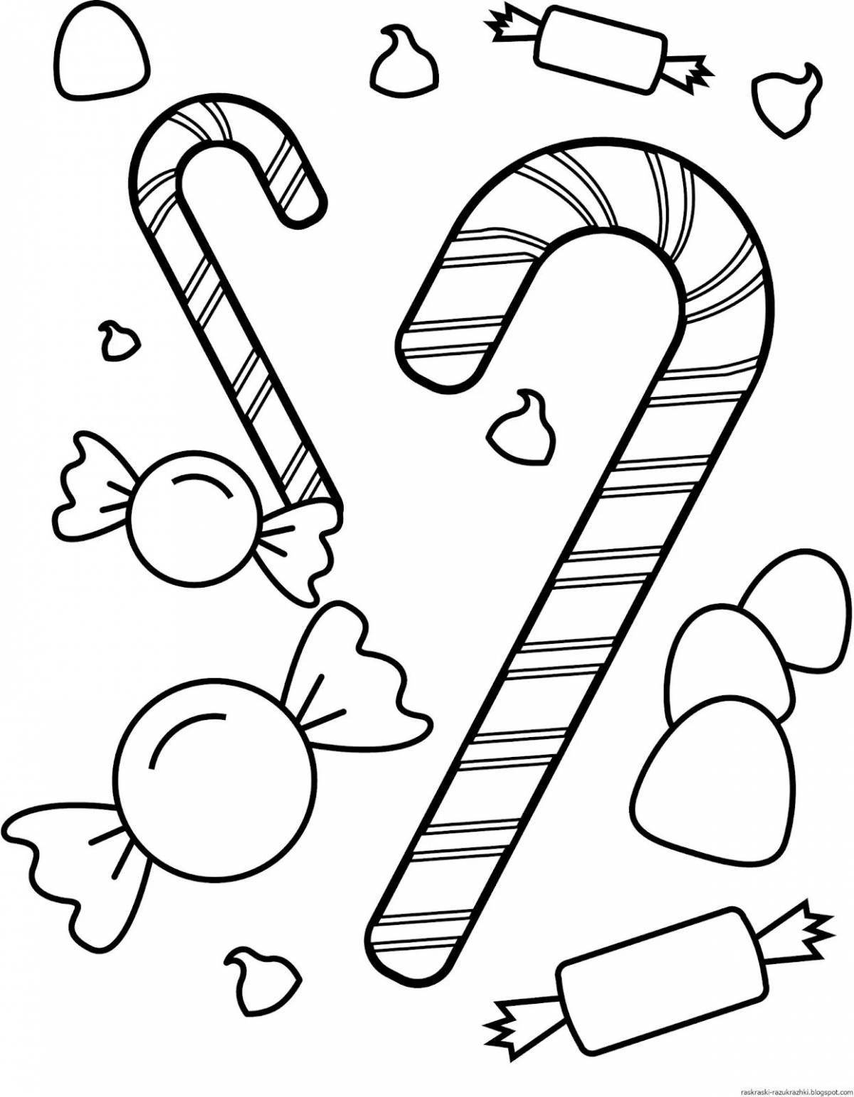 Glowing candy coloring page