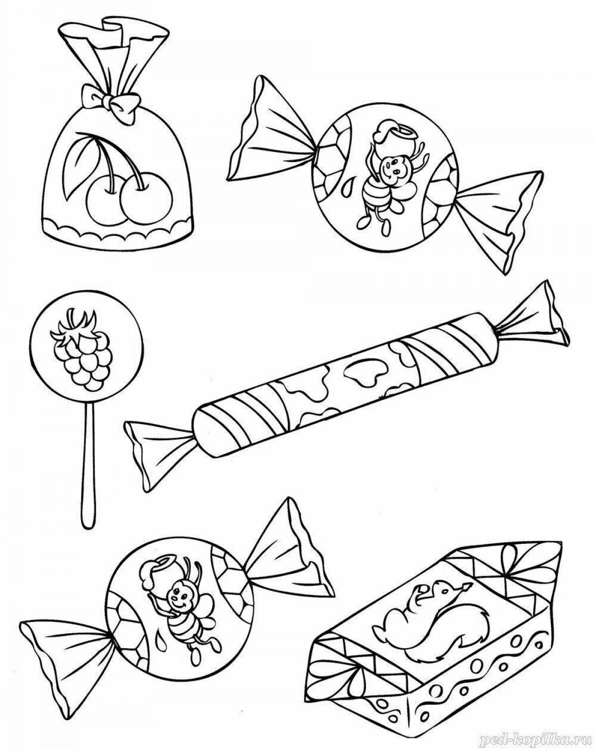Splendid candy figure coloring page
