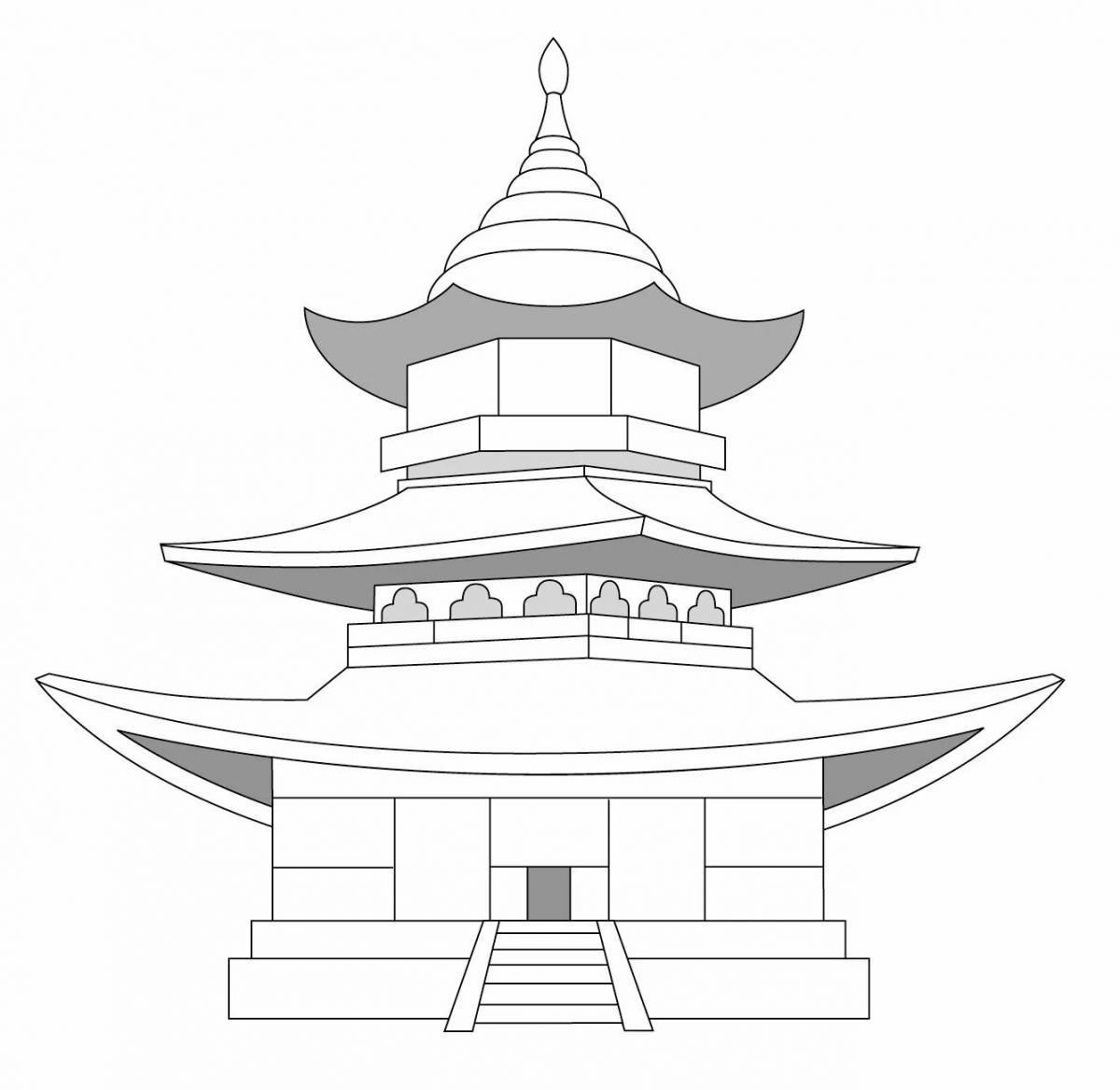 Exquisite chinese house coloring book