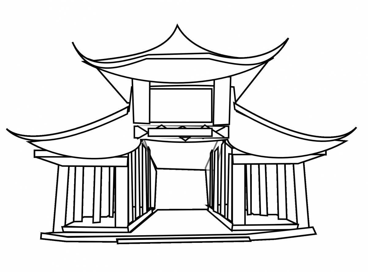 Coloring big chinese house