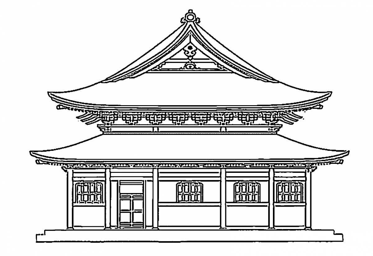 Coloring classic chinese house