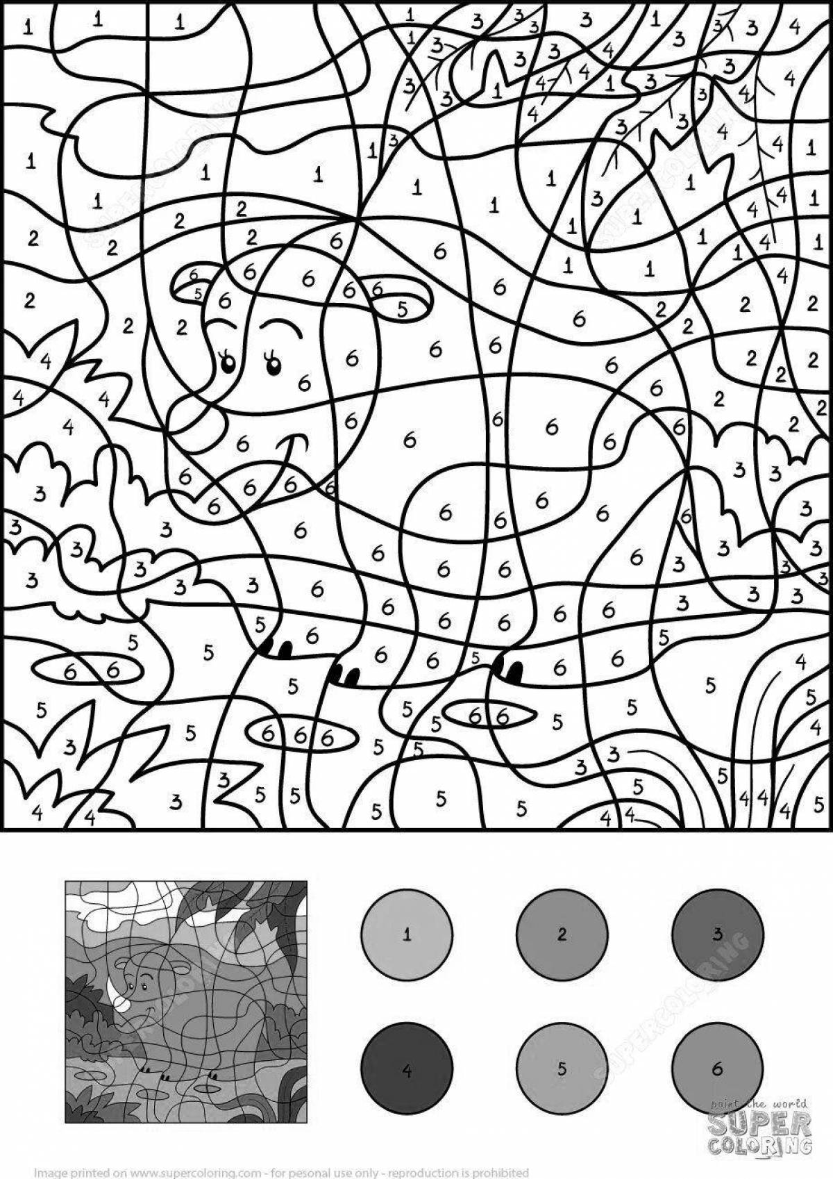 Coloring pages of mosaic figurines