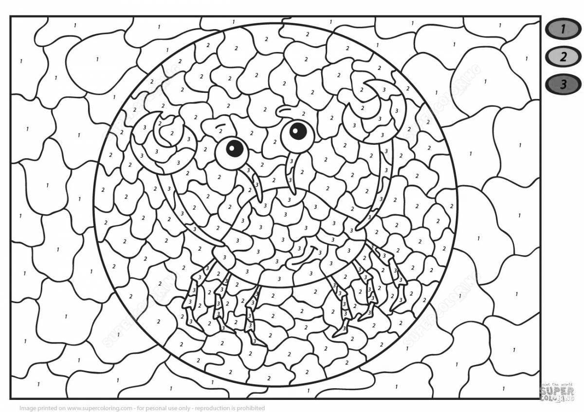 Decorated coloring pages of mosaic figurines