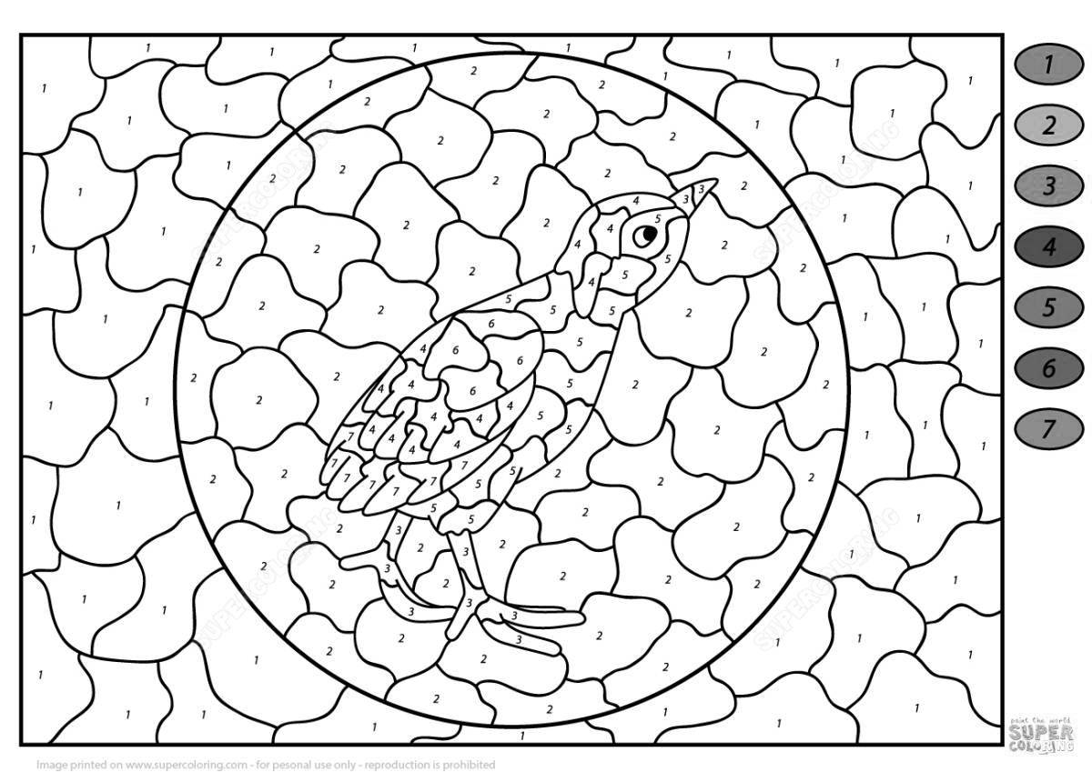 Colorful coloring pages of mosaic figures