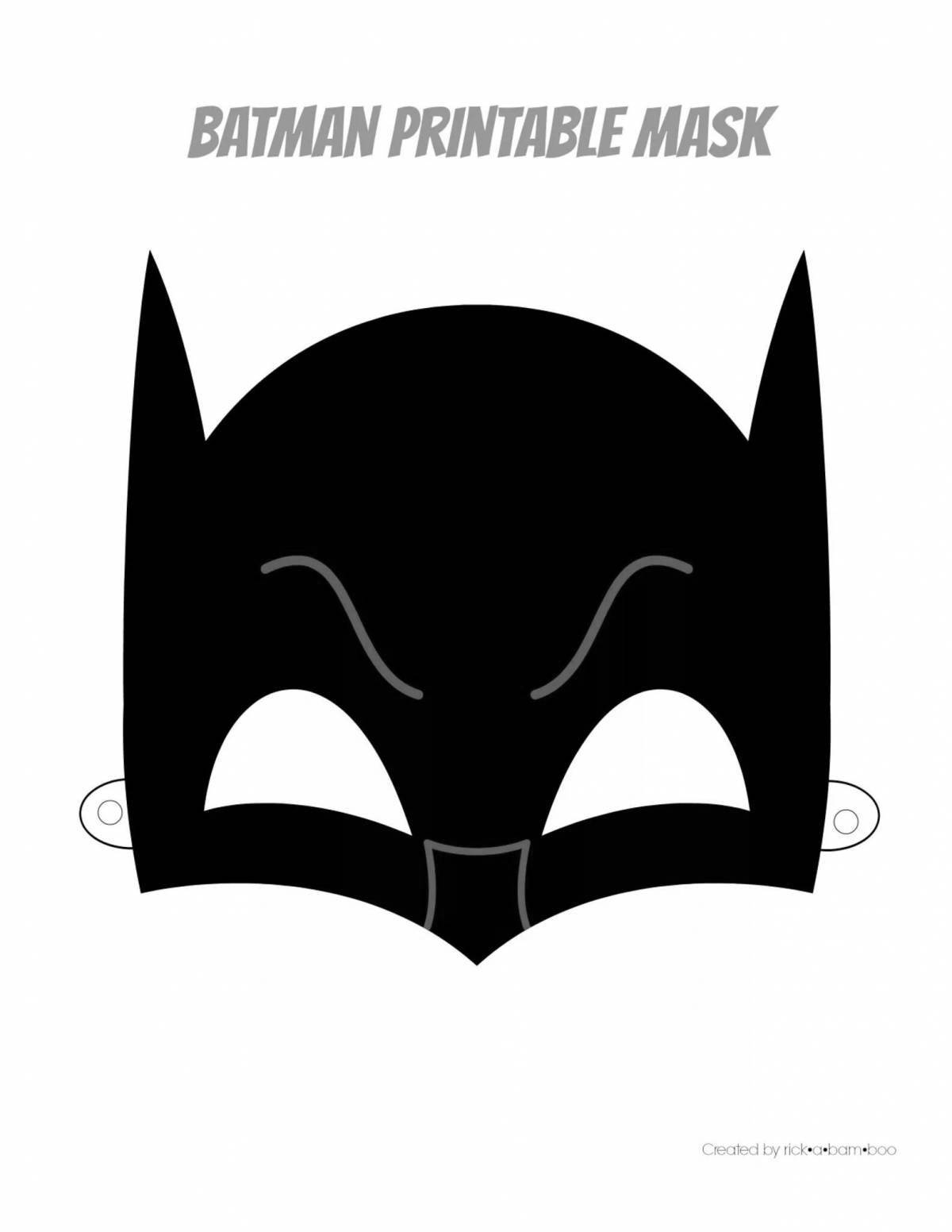 Раскраска яркая маска бэтмена