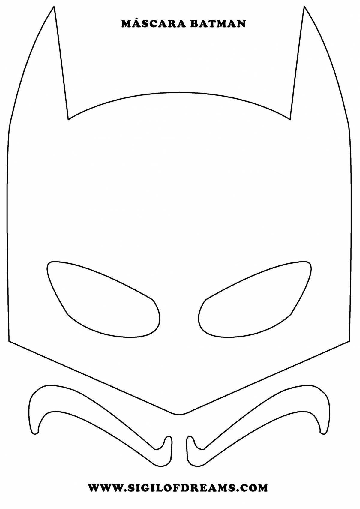 Раскраска блестящая маска бэтмена