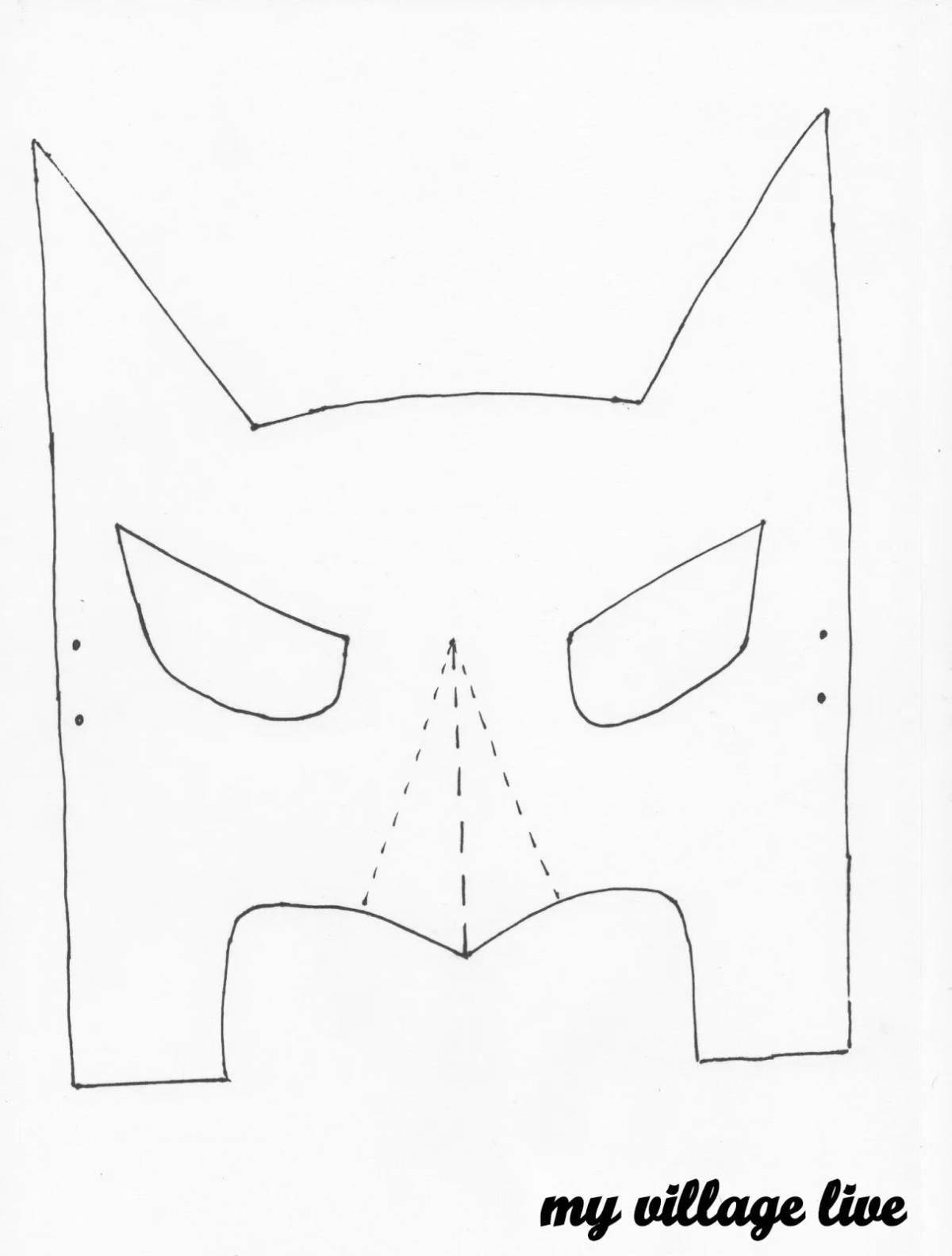 Очаровательная маска бэтмена раскраска
