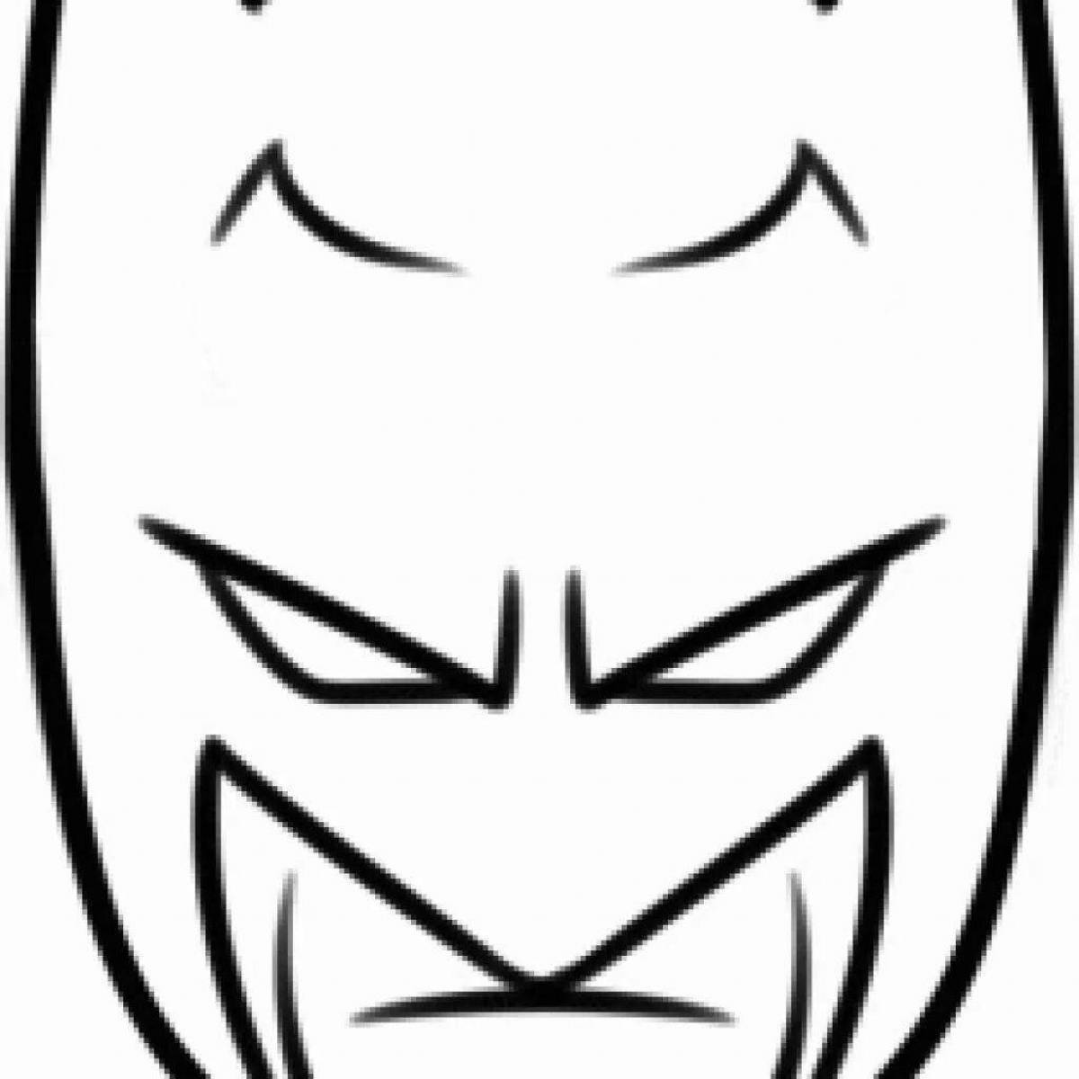 Раскраска игривая маска бэтмена