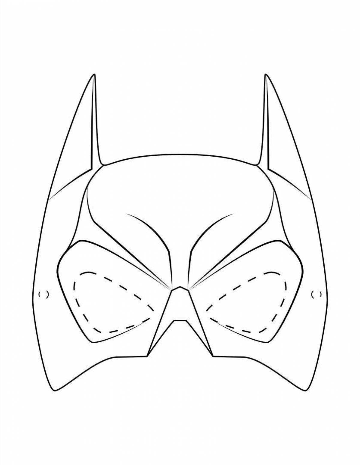 Раскраска забавная маска бэтмена