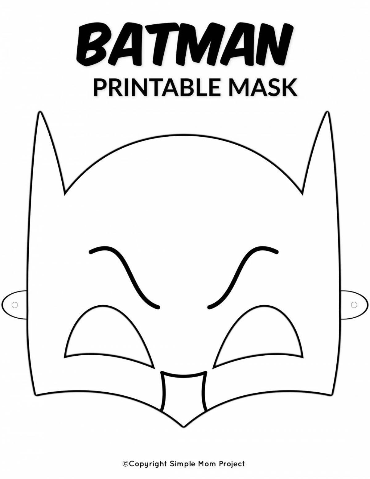 Веселая раскраска маска бэтмена
