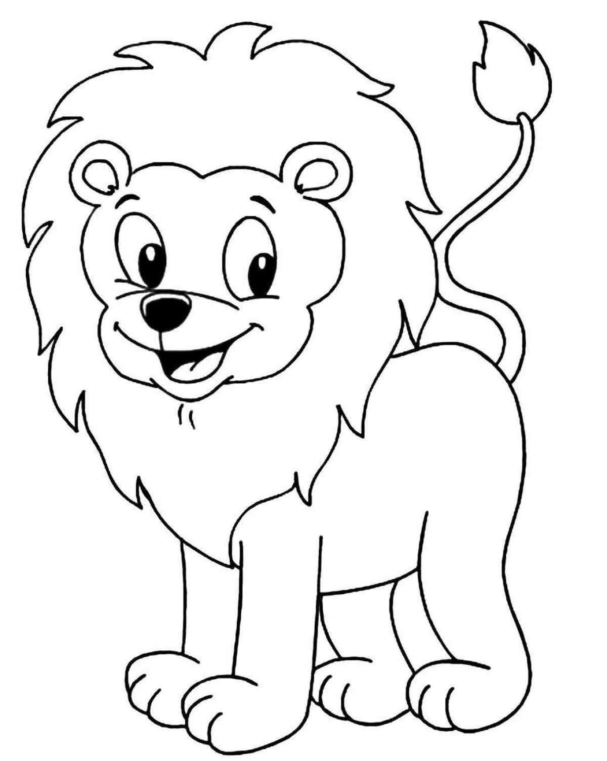 Coloring beckoning lion