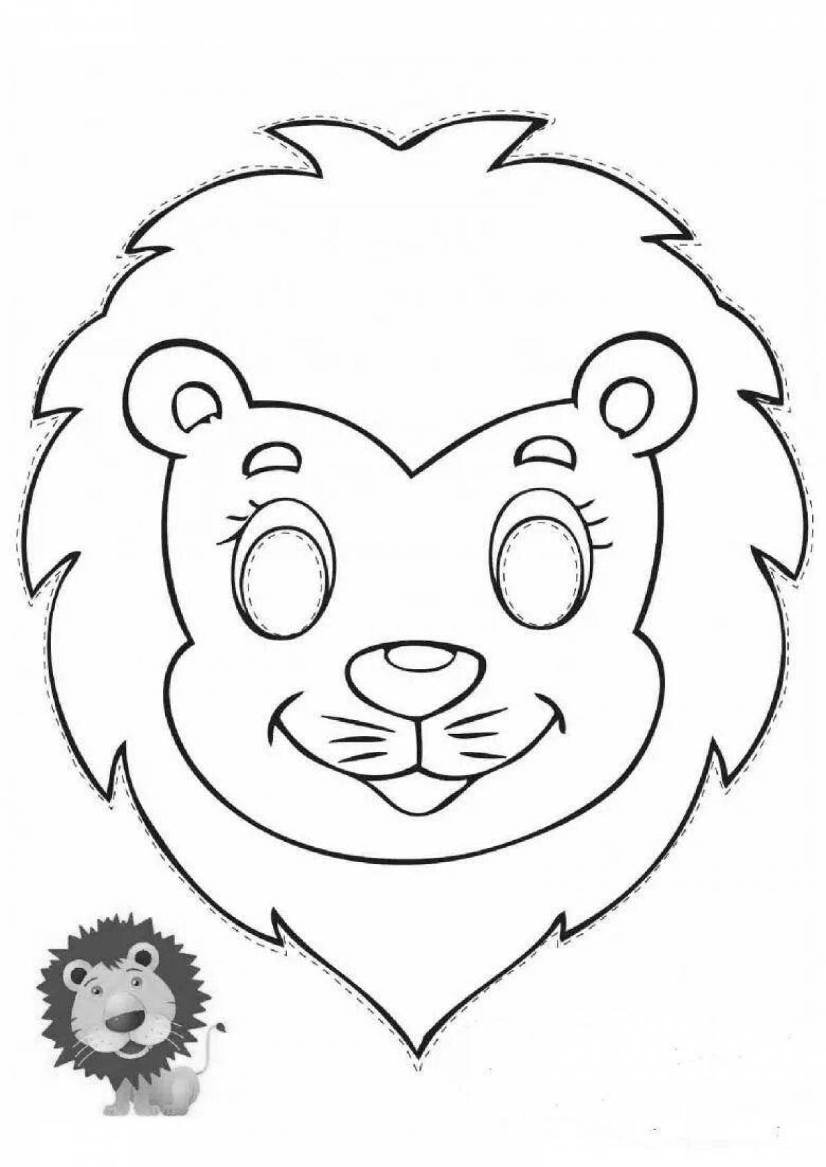 Adorable lion pattern coloring page