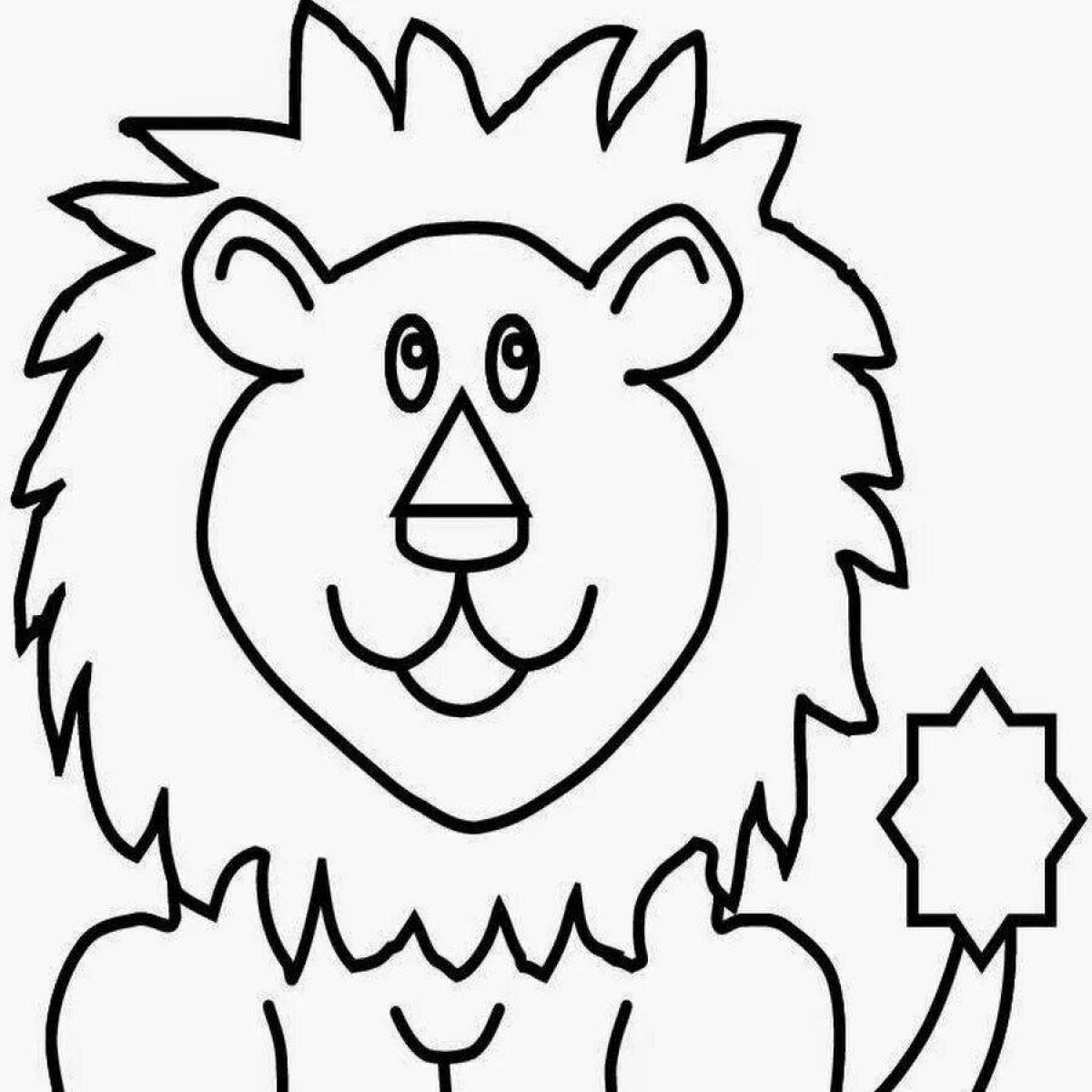Раскраска безупречный лев