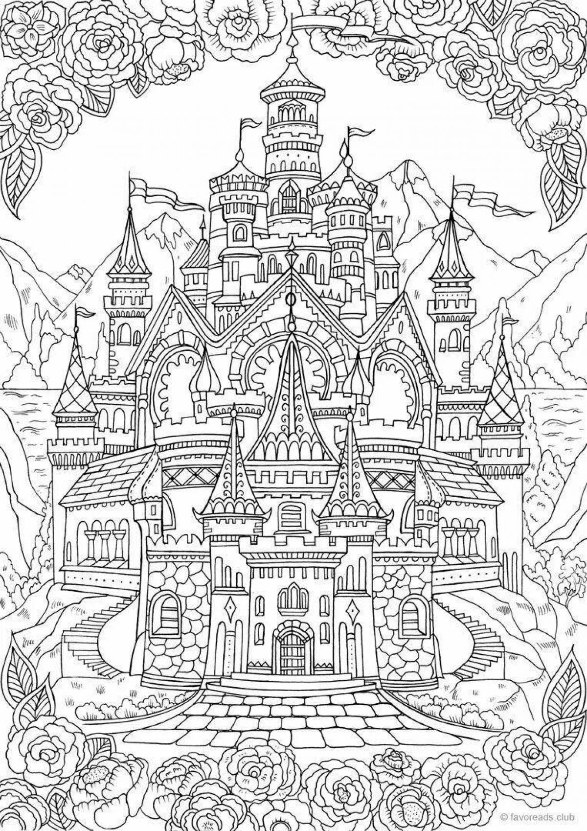 Coloring fairy tale russian tower