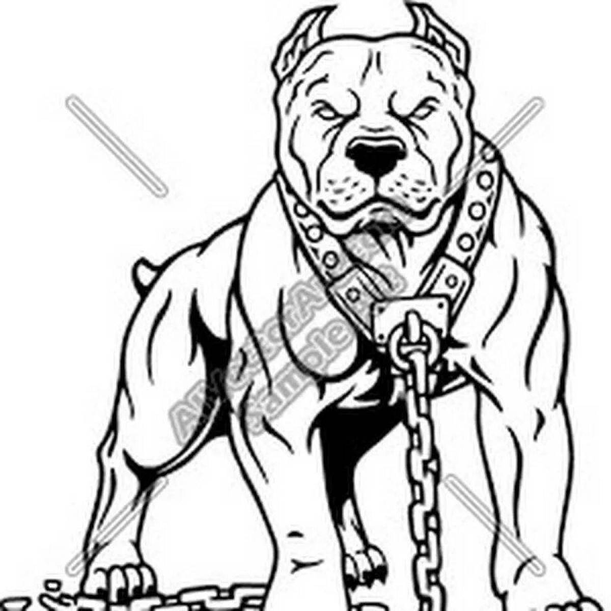 Coloring page graceful pit bull