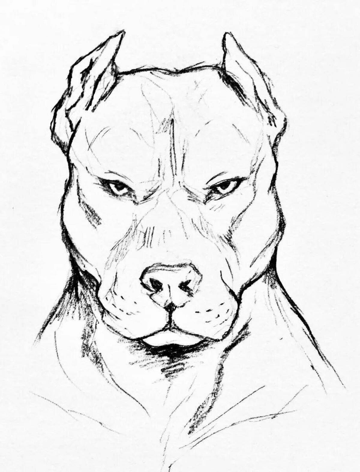 Coloring page happy pit bull
