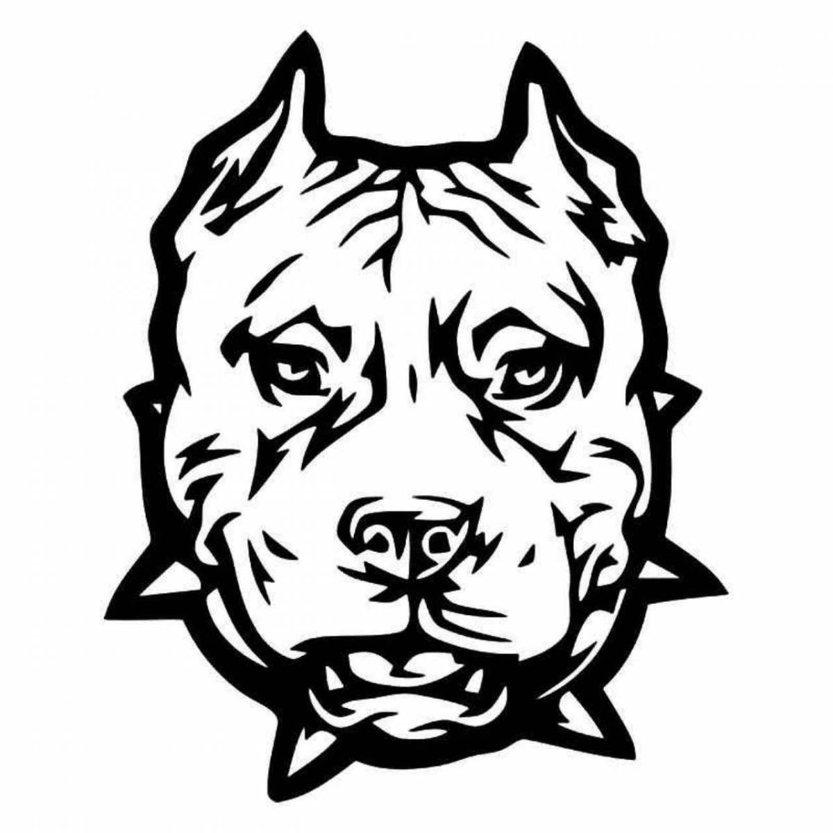 Coloring page striking pit bull terrier