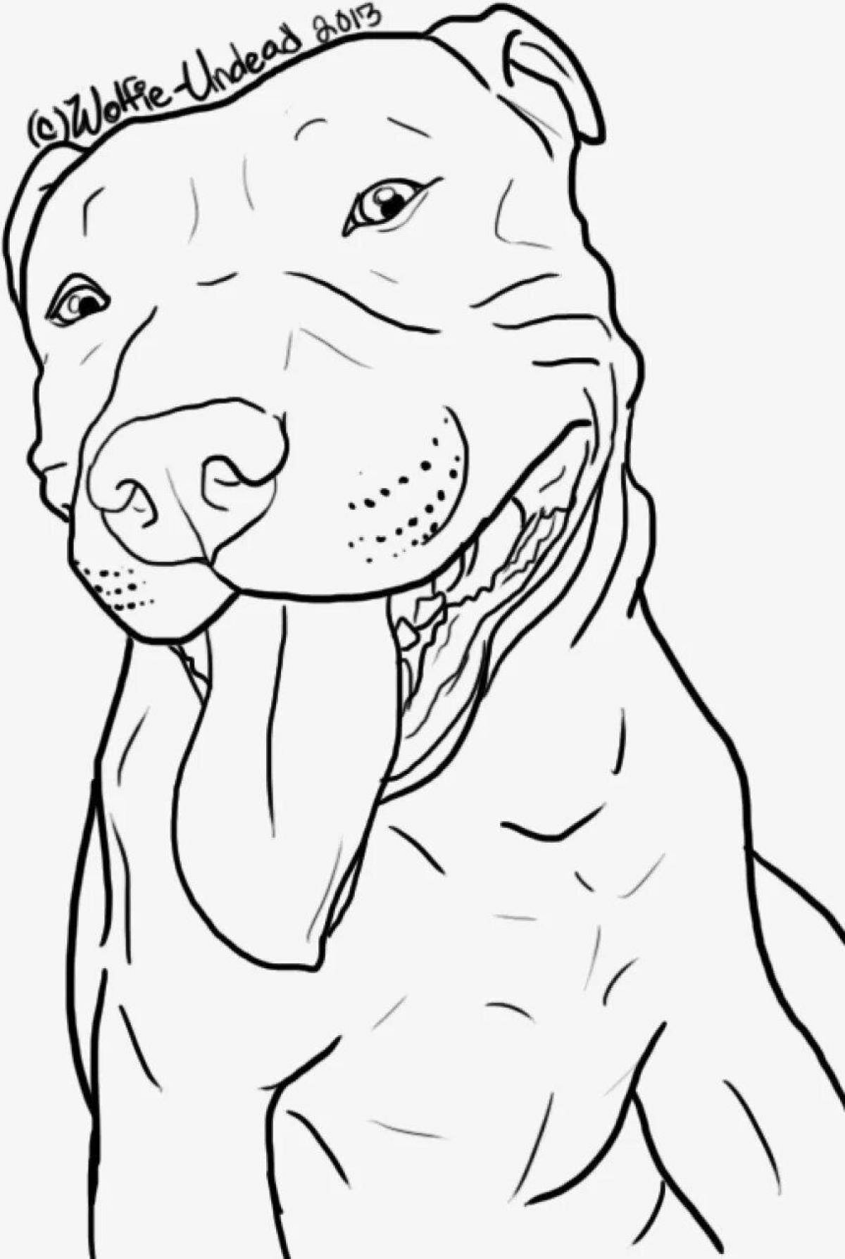 Coloring page cheeky pit bull