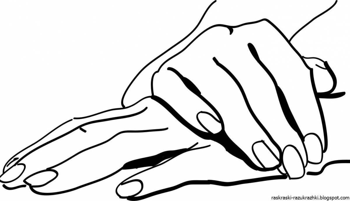 Photo Colorful female hand coloring page