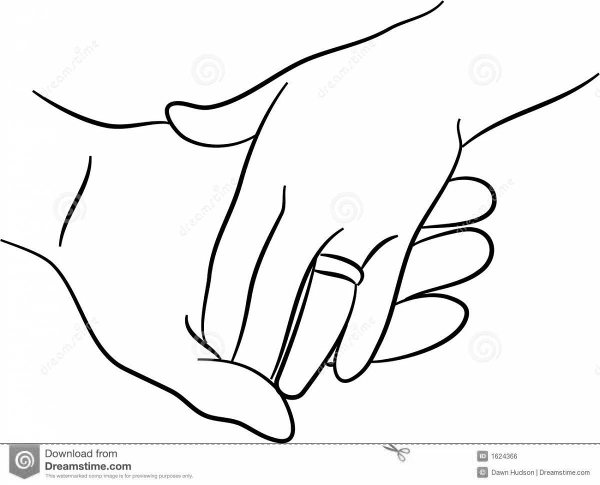 Photo Adorable female hand coloring page