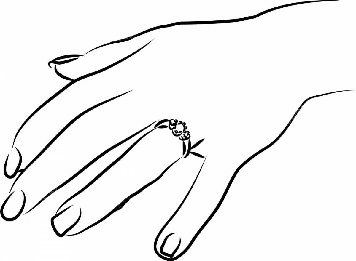 Coloring page gorgeous female hand