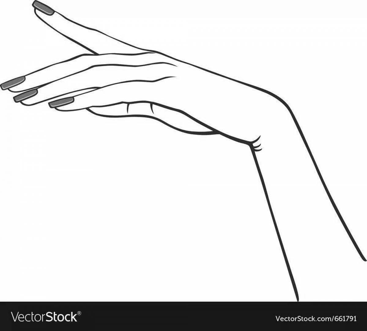 Анимированная страница раскраски женской руки
