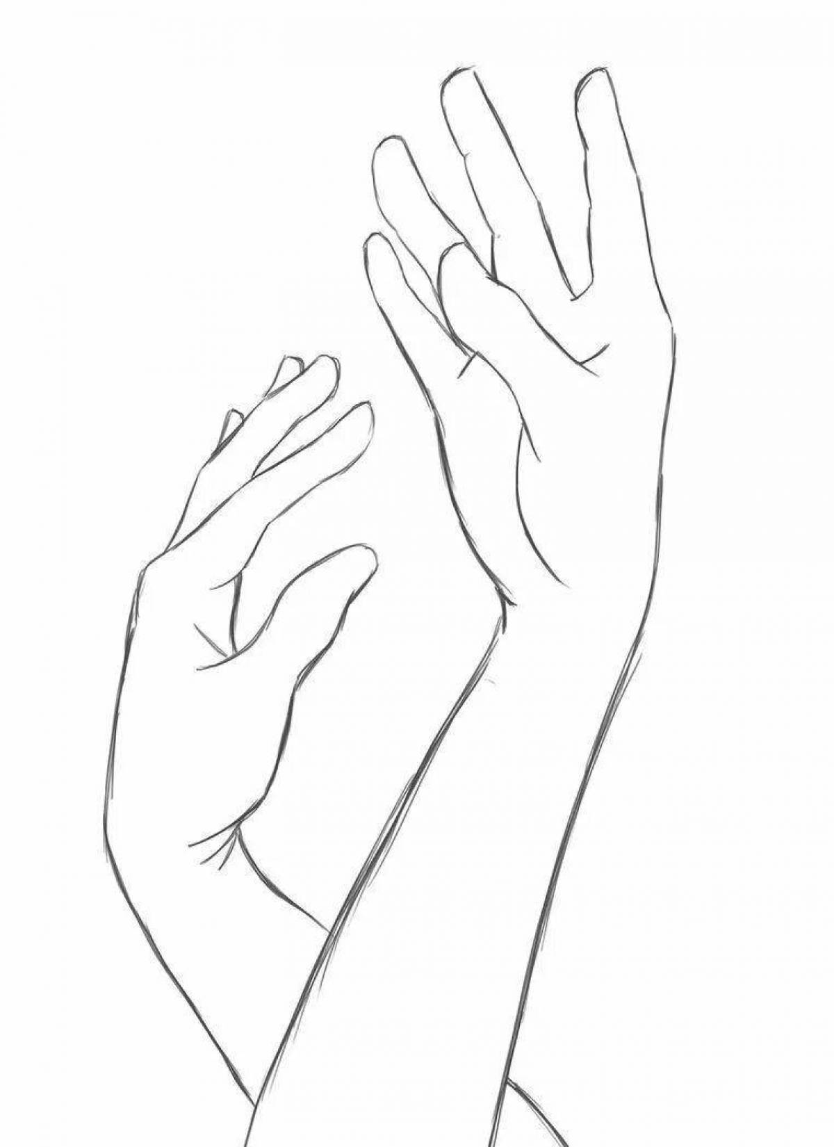 Coloring page of a serene female hand