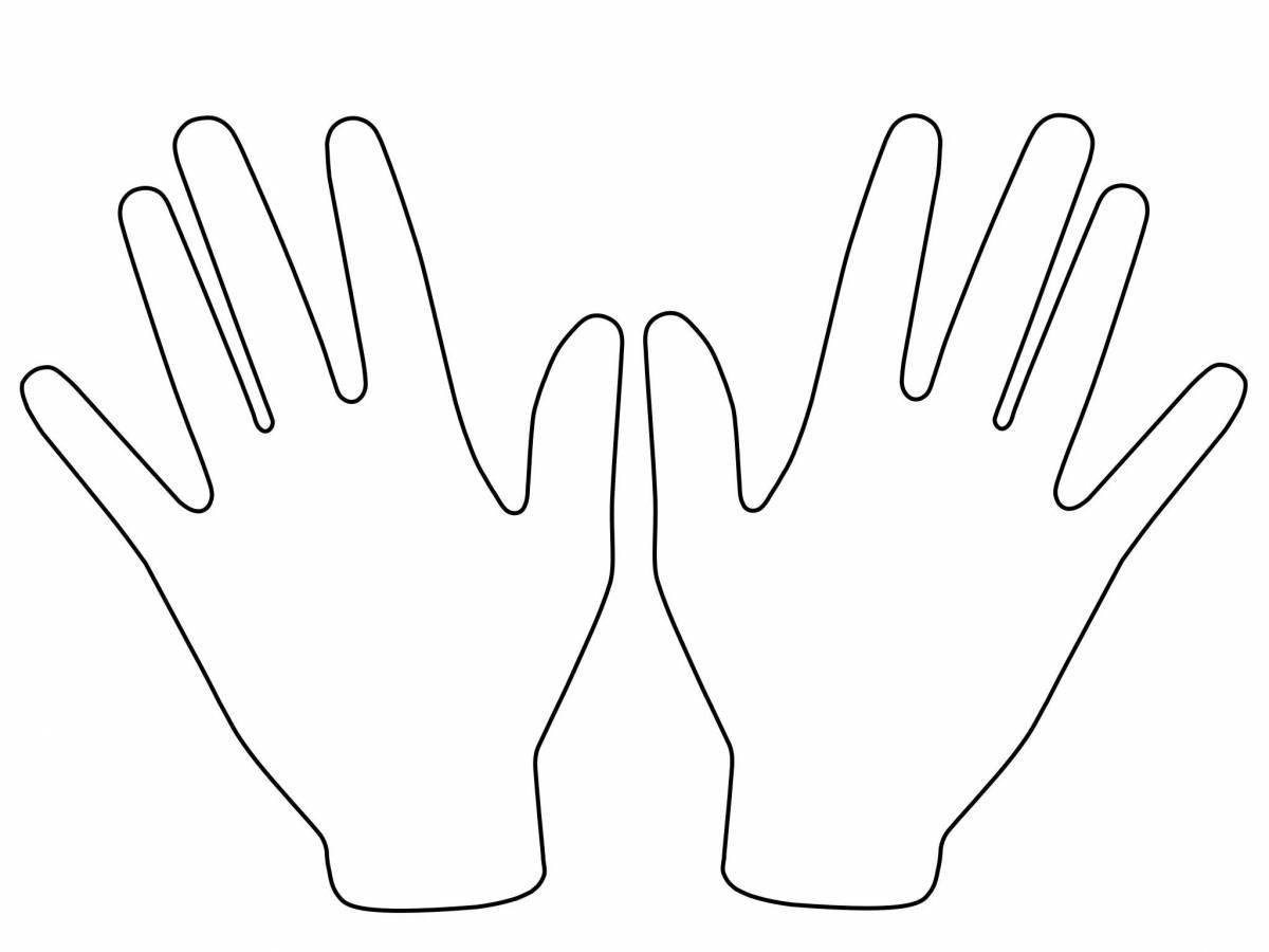 Раскраска Игривая раскраска человеческая ладонь