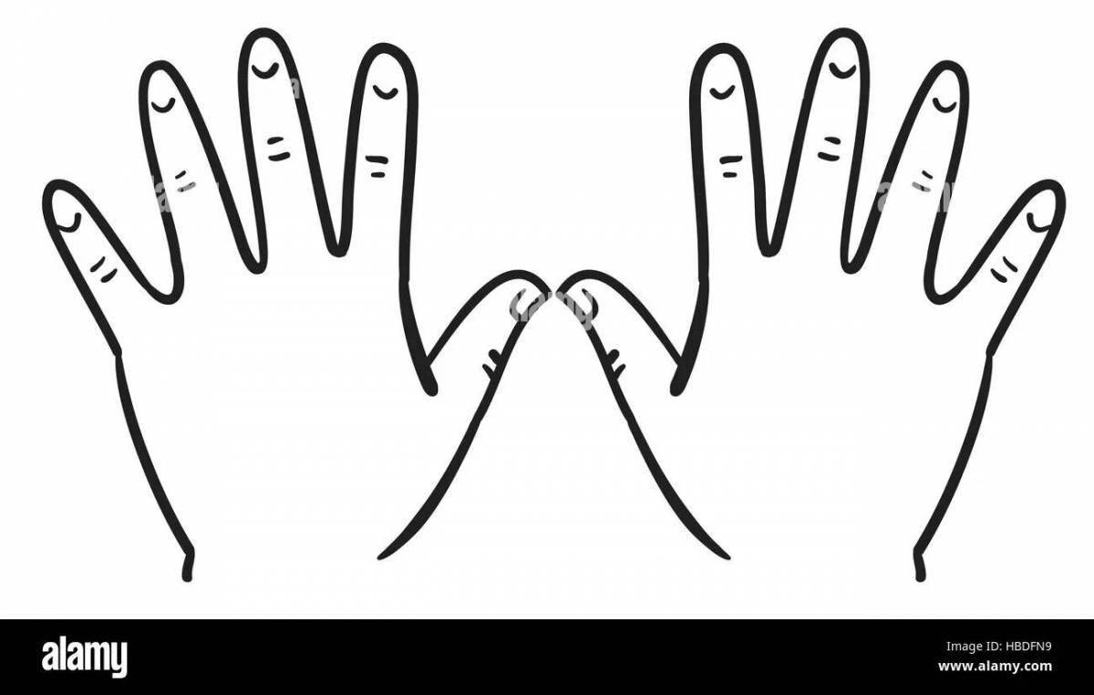 Раскраска Жирная раскраска человеческая ладонь