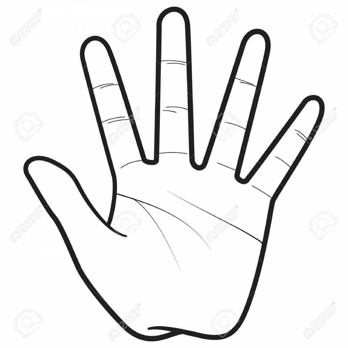 Раскраска Таинственная раскраска человеческая ладонь