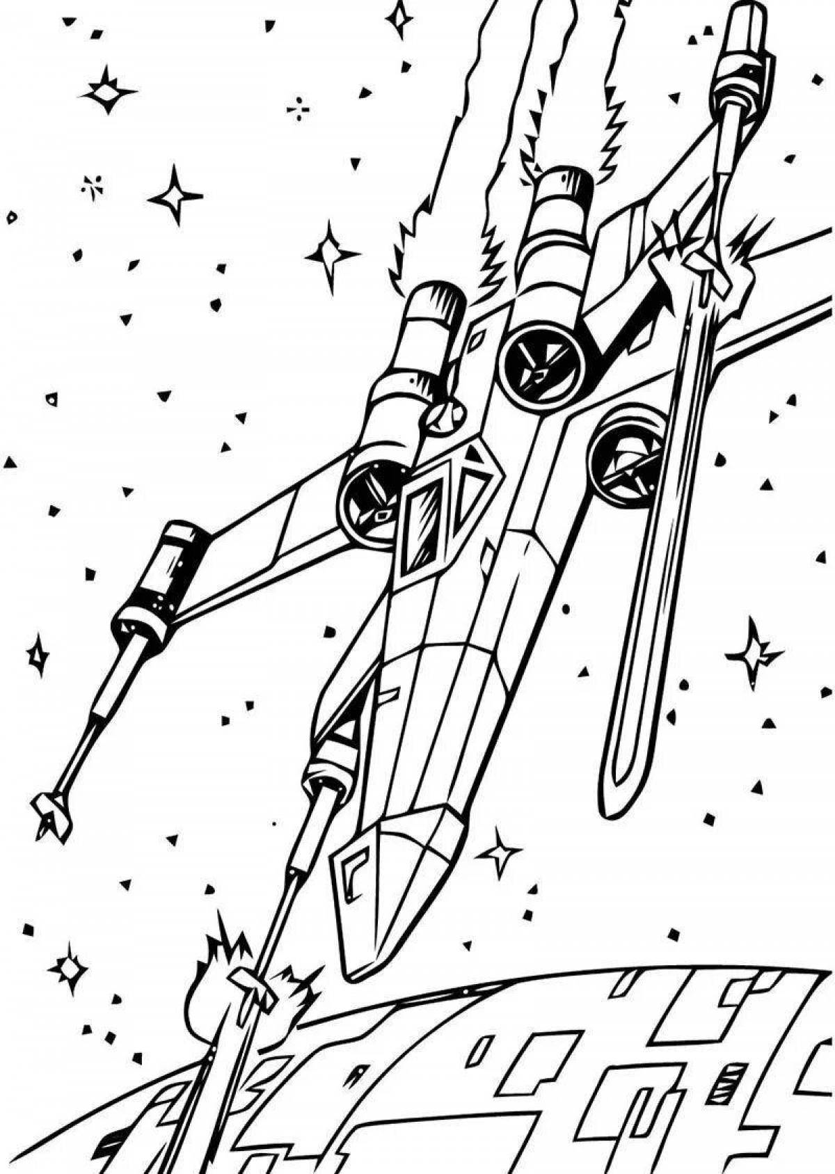 Space Wars Glitter Coloring Page