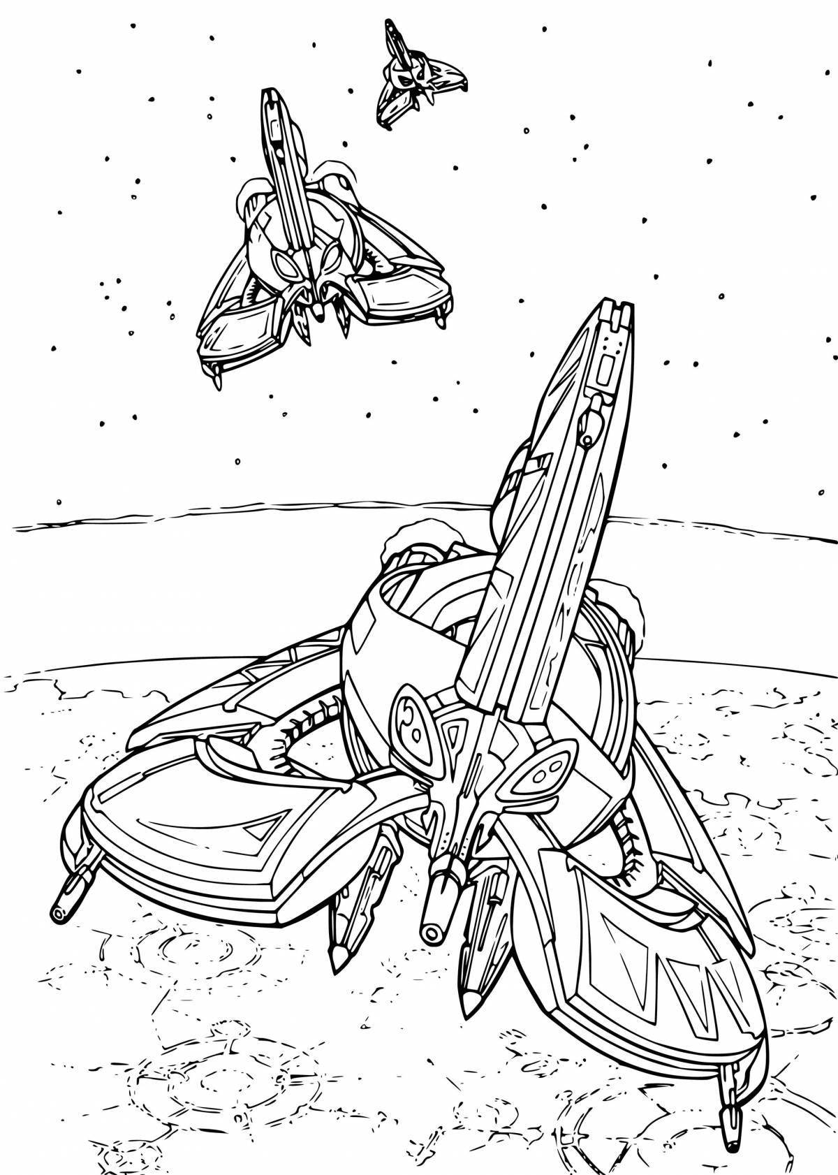 Space wars coloring page