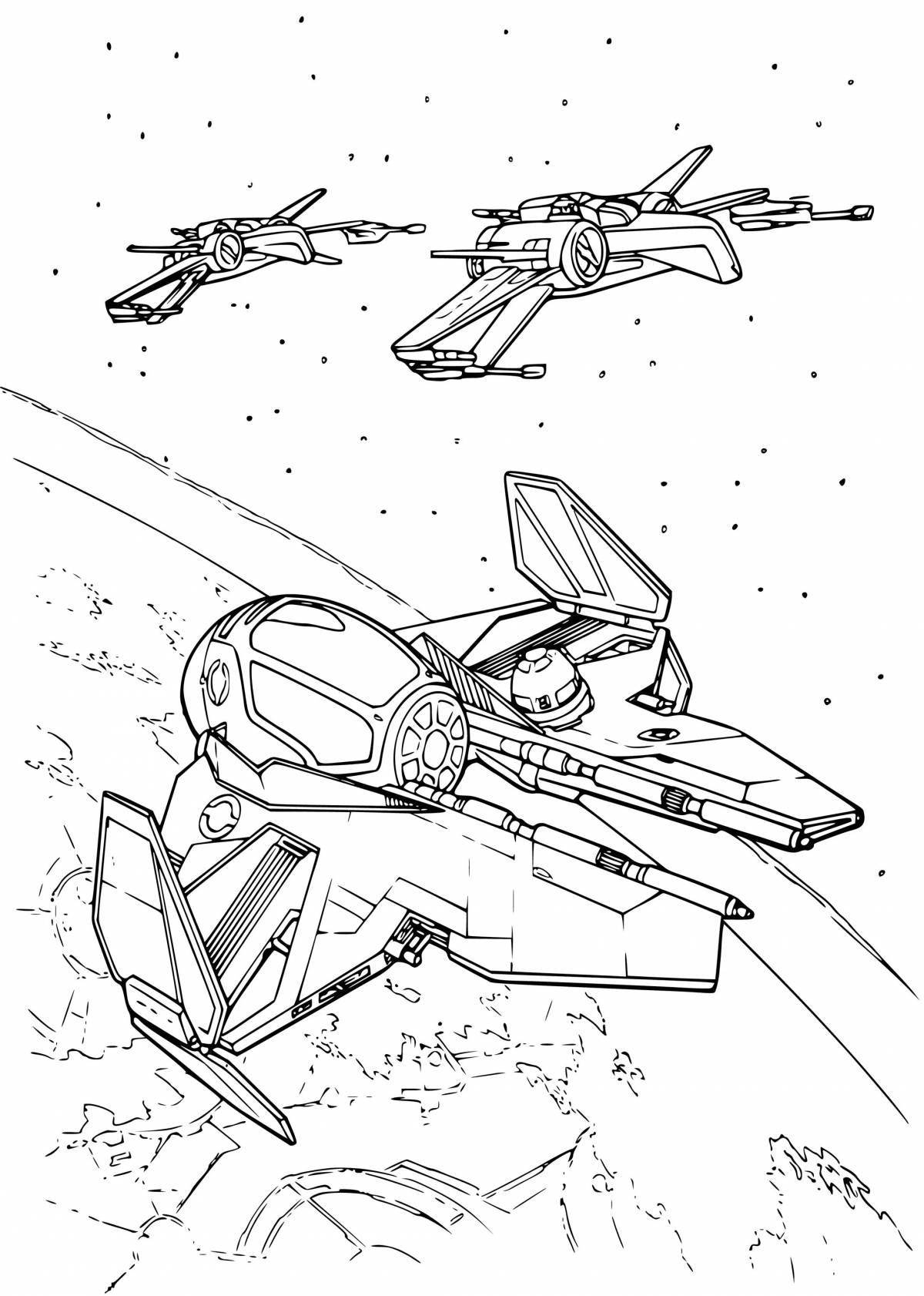 Space wars coloring page