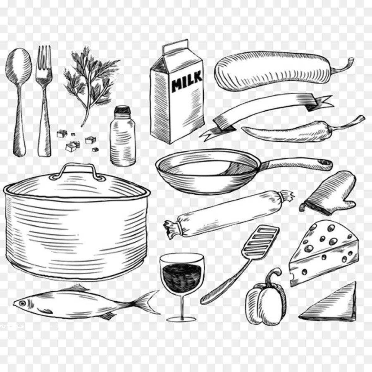 Great cook tools coloring book