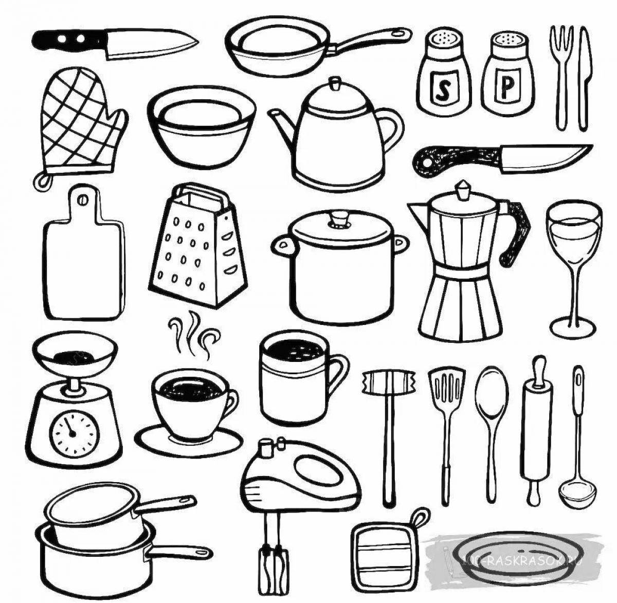 Great cook's tools coloring book